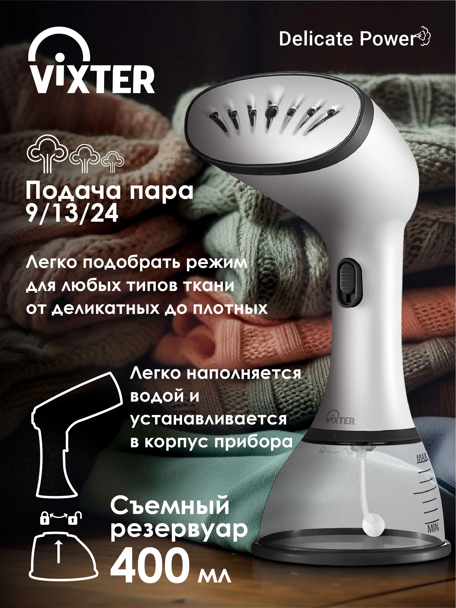Отпариватель для одежды VIXTER GSH-1750 ручной 1700 Вт