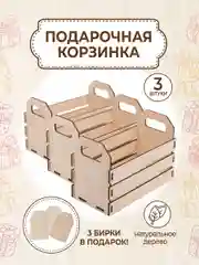 Подарочная корзина 3 шт. с бирками, упаковка кашпо для цветов