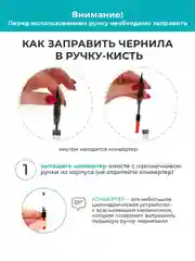 Ручка-кисть Малевичъ, с конвертером, белая