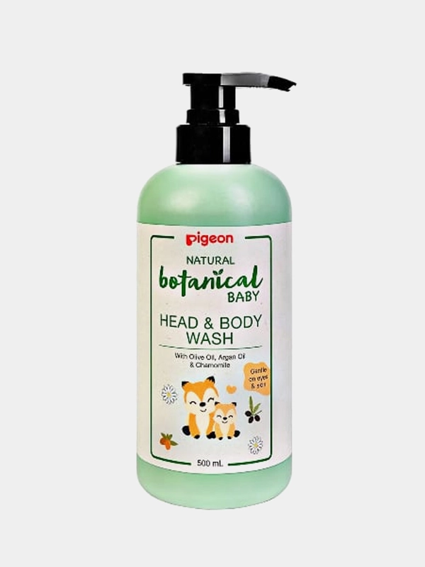 Гель для купания и мытья головы PIGEON Natural Botanical Baby Head & Body Wash, 500мл