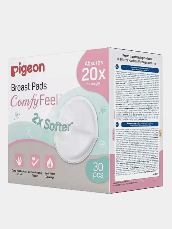 Вкладыши для бюстгралтера PIGEON Comfy Feel Breast Pads, с алоэ, 30 штук