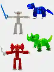 Светло-синий набор 4 Фигурки игрушки Stikbot / Набор стикботов Стикботы монстры