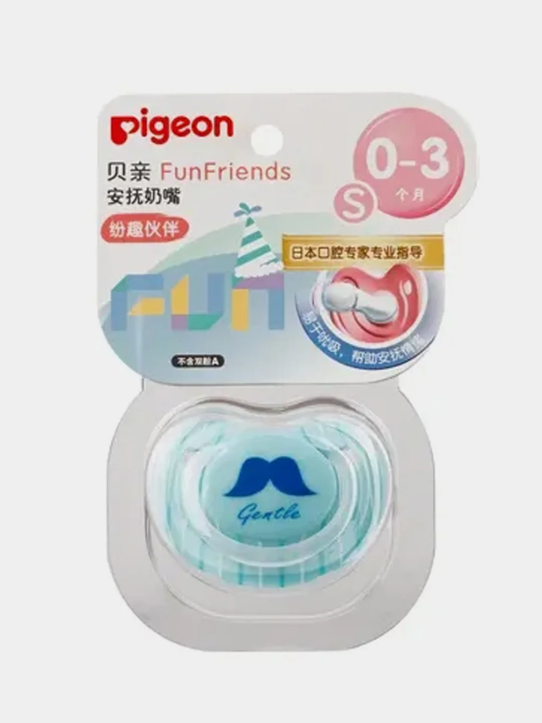 Пустышка PIGEON FunFriends "Усы", размер S