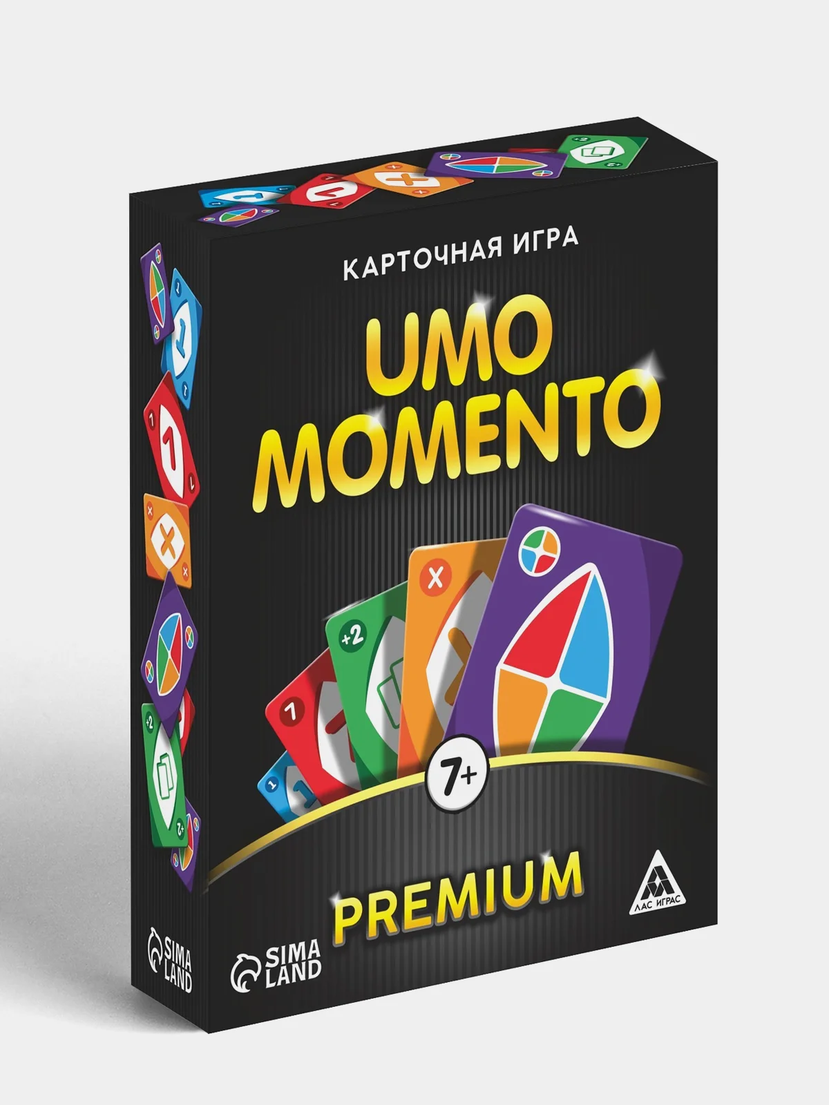 Черный уно / UNO/ Настольная игра на реакцию и внимание UMO momento, 70 карт, 8+