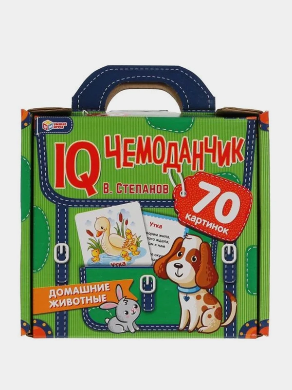 Развивающие карточки Умные игры "Домашние животные. IQ чемоданчик", 35 карточек