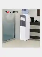 Кулер для воды SONNEN FSC-03BA, напольный, НАГРЕВ/ОХЛАЖДЕНИЕ КОМПРЕССОРНОЕ, 3 крана,серый