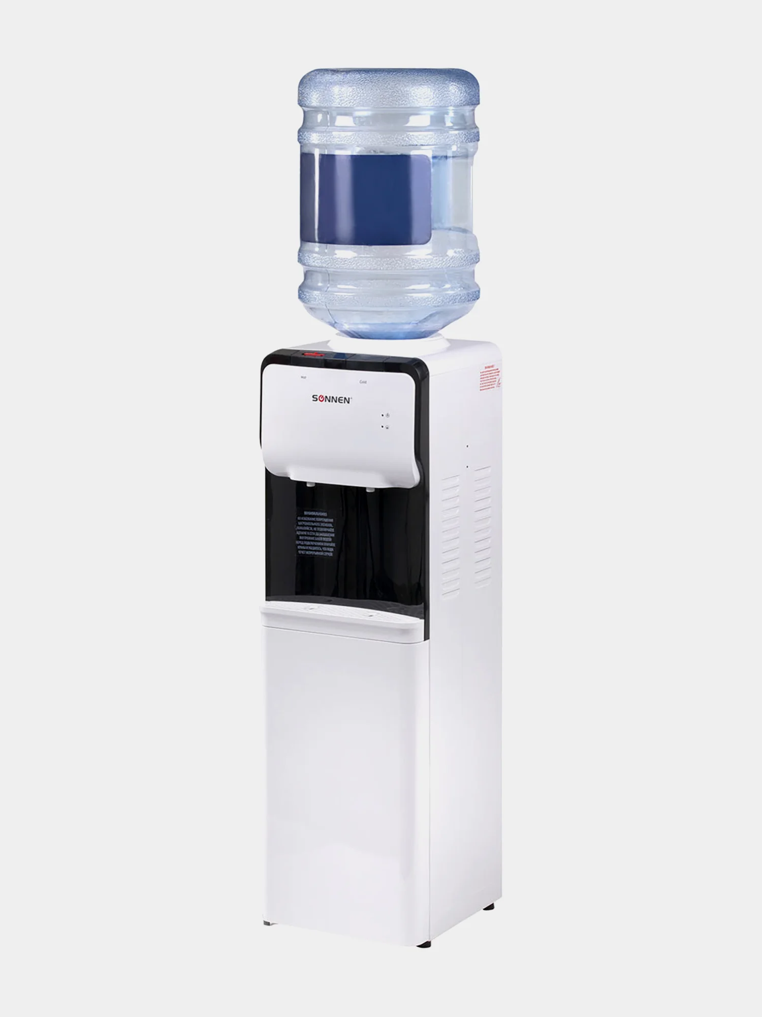 Кулер для воды SONNEN FSC-02S, напольный, НАГРЕВ/ОХЛАЖДЕНИЕ КОМПРЕССОРНОЕ, 2 крана, серый