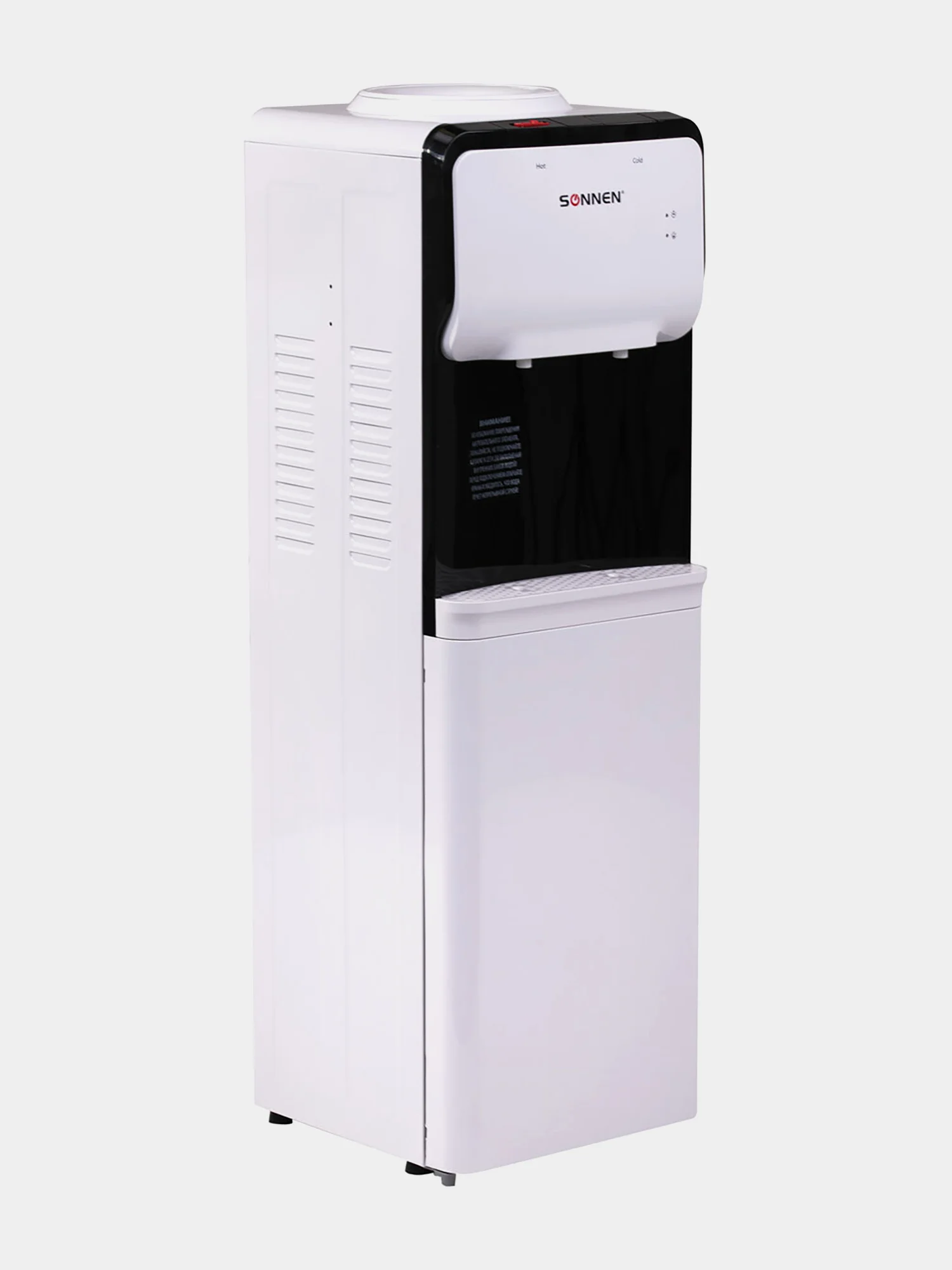 Кулер для воды SONNEN FSE-02SA, напольный, НАГРЕВ/ОХЛАЖДЕНИЕ ЭЛЕКТРОННОЕ, 2 крана, белый