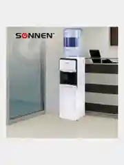 Кулер для воды SONNEN FSE-02SA, напольный, НАГРЕВ/ОХЛАЖДЕНИЕ ЭЛЕКТРОННОЕ, 2 крана, белый