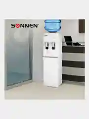 Кулер для воды SONNEN FSE-02H, напольный, НАГРЕВ/ОХЛАЖДЕНИЕ ЭЛЕКТРОННОЕ, 2 крана, белый
