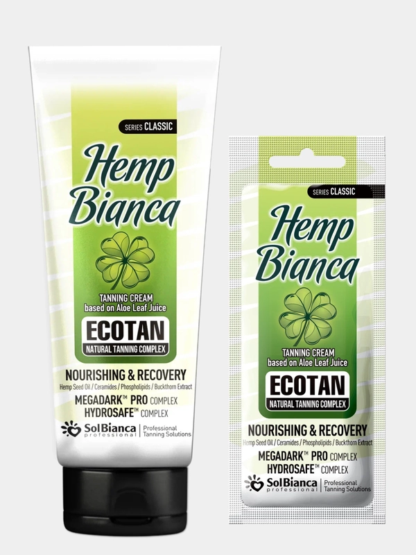 SOLBIANCA Крем для солярия / автозагар для тела Hemp Bianca, 125 мл и 15мл