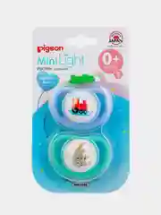 Пустышки PIGEON MiniLight "Паровозик Зайчики", для детей с рождения, размер S, 2 штуки