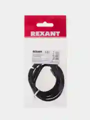 Аудиокабель AUX REXANT, 3,5 мм, 1 м, черный, в тканевой оплетке