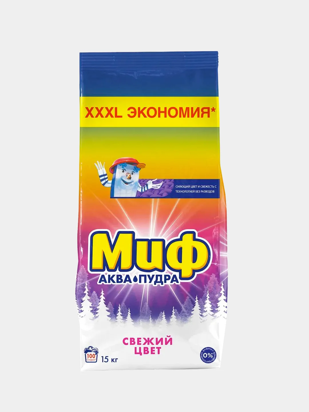 Стиральный порошок Миф Автомат Свежий цвет 100 стирок 15 кг.