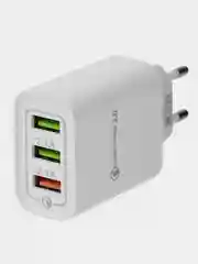 Сетевое зарядное устройство для iPhone/iPad REXANT, 3 x USB, 5 В, 3 А + 1 А + 1 А, белое