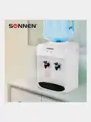 Кулер для воды SONNEN TSE-02WT, настольный, нагрев и охлаждение, белый, 2 крана