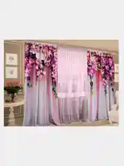 Розовый фотошторы и фототюль