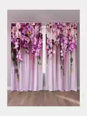 Розовый фотошторы и фототюль
