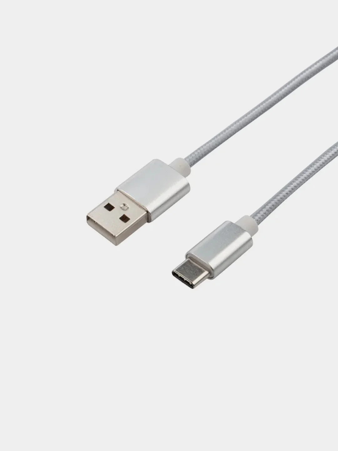 Кабель REXANT, USB-A, Type-C, 2,1A, в серебрянной нейлоновой оплетке, 1 м