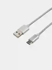 Кабель REXANT, USB-A, Type-C, 2,1A, в серебрянной нейлоновой оплетке, 1 м