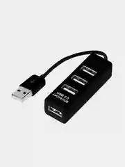 Разветвитель REXANT USB, на 4 порта, черный, 12 см