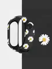 Тёмно-зелёный силиконовый ремешок с принтом для Xiaomi Mi Band 7 / 3 / 4 / 5 / 6