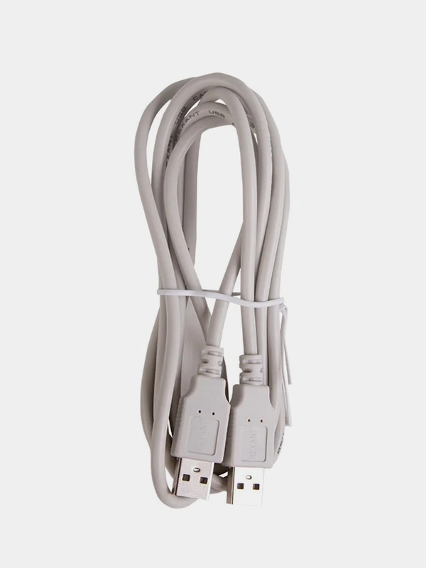 Кабель REXANT, USB-A, USB-A, ПВХ, серый, 2,4А, 1,8 м