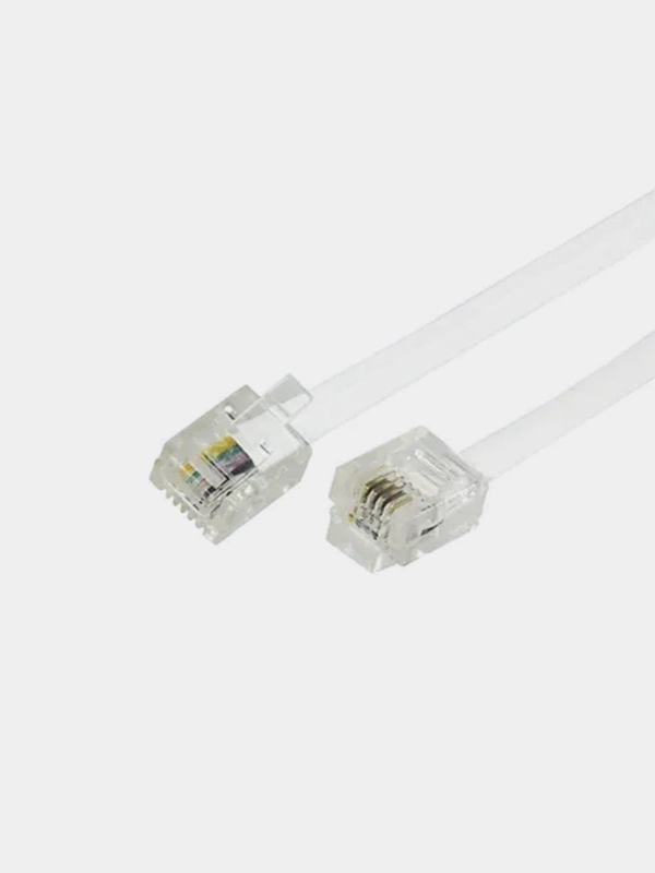 Удлинитель телефонный REXANT, плоский, RJ-11 (6P-4C), белый, 10 м