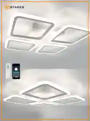 Управляемая потолочная светодиодная люстра с пультом Estares Sonne 120W квадрат,до 25 кв.м