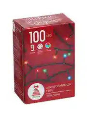 Гирлянда эл. вьюн 9м, 100 LED, RG/RB, автореж., ПВХ черный, 220В