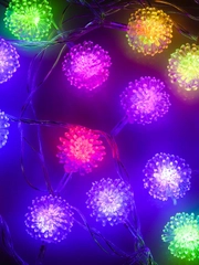 Гирлянда эл. насадка "Рамбутан", 3м, 15LED, RG/RB,автореж, ПВХ прозр., коннект, 220В