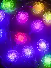 Гирлянда эл. насадка "Рамбутан", 3м, 15LED, RG/RB,автореж, ПВХ прозр., коннект, 220В