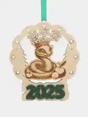 Игрушки на елку. Новогодние игрушки из дерева. Год змеи
