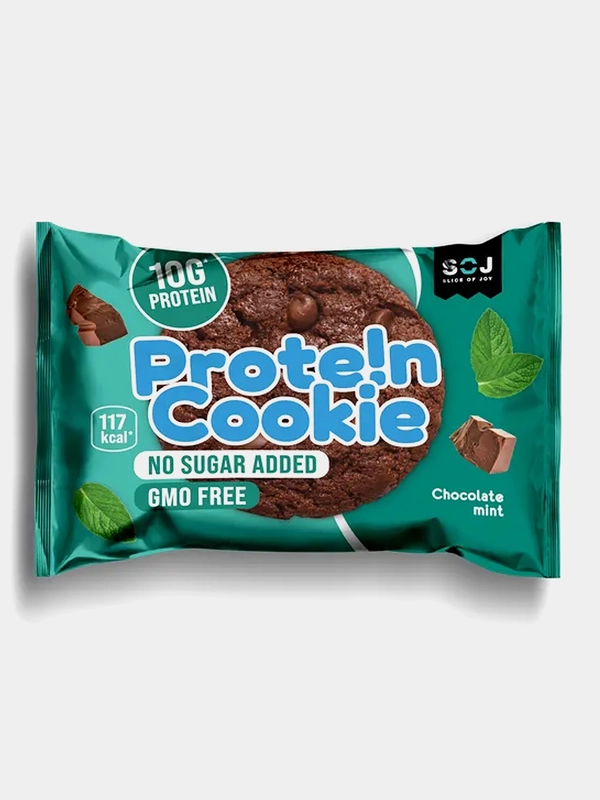 Печенье протеиновое SOJ Prote!n Cookie "Мята-шоколад", без сахара, 37 г