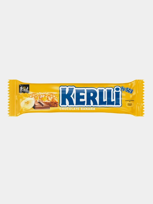 Злаковый батончик SOJ KERLLI, с бананом, в молочном шоколаде, 50 г