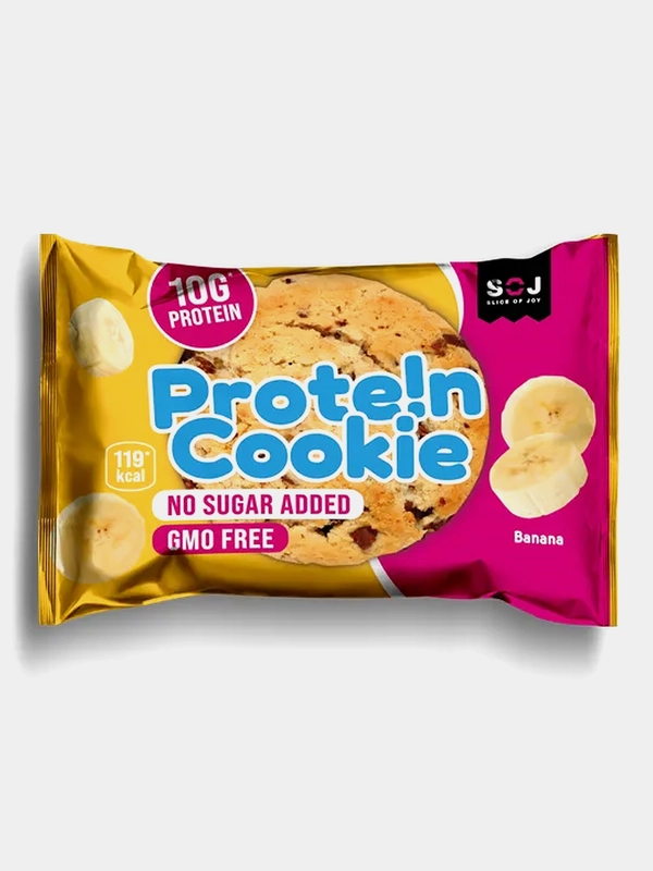 Печенье протеиновое SOJ Prote!n Cookie "Банан", без сахара, 37 г