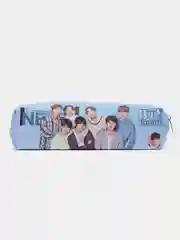 Голубой пенал школьный с молнией c BTS