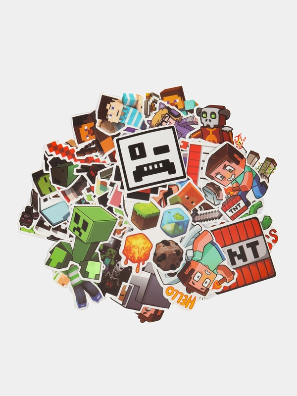 Набор наклеек Майнкрафт (Minecraft), на телефон, для скрапбукинга, для декора, 2*3 см, 50 шт
