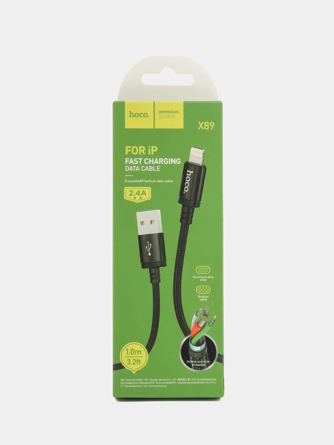 Черный зарядный кабель, шнур, USB для Apple iPhone, зарядное устройство айфон, зарядка, 1 метр