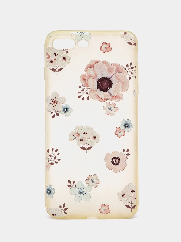 Силиконовый чехол с цветочками для iPhone 7 plus / 8 плюс
