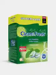 Таблетки для посудомоечной машины Clean&Fresh Всё в 1 не растворимая оболочка 150 штук