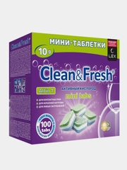 Мини таблетки для посудомоечной машины Clean&Fresh mini tabs Всё в 1 , 100 шт