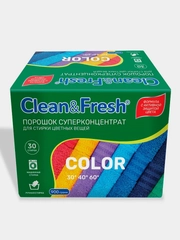 Стиральный порошок Clean&Fresh суперконцентрат для цветных вещей, 900 г