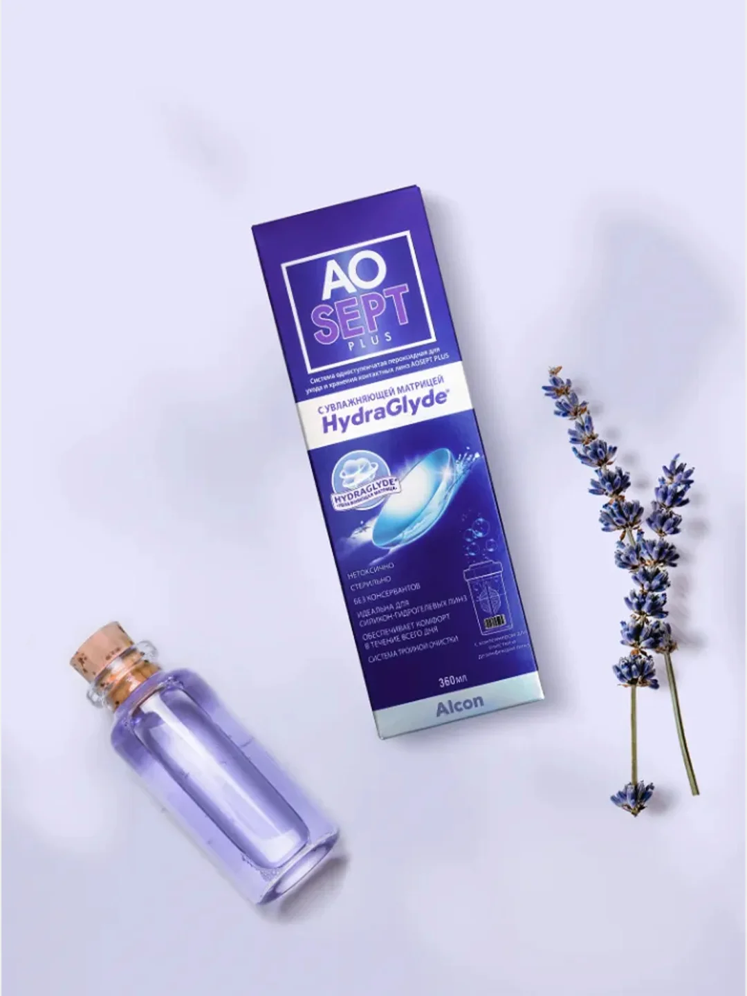 Система пероксидная, раствор для контактных линз Aosept Plus with HydraGlyde 360 ml