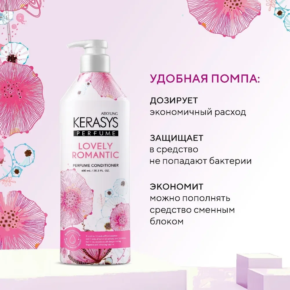 Кондиционер-бальзам для поврежденных волос Kerasys "Романтик", парфюмированный, 600 мл