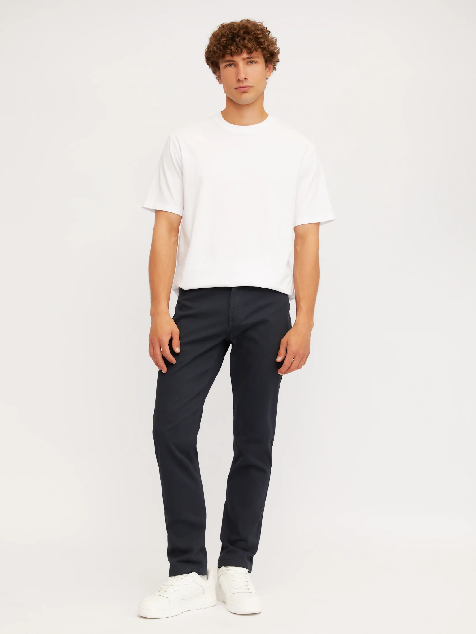 Черный мужские брюки Slim из хлопка