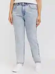 Голубой женские высокие джинсы Mom Comfort