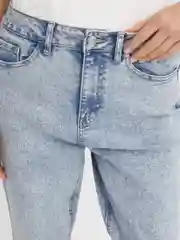 Голубой женские высокие джинсы Mom Comfort
