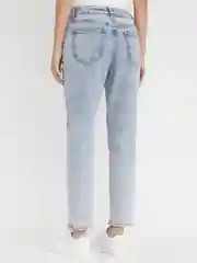 Голубой женские высокие джинсы Mom Comfort