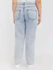 Голубой женские высокие джинсы Mom Comfort